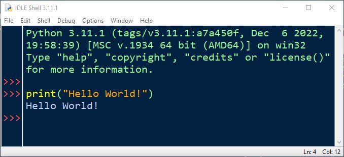 A python IDLE window