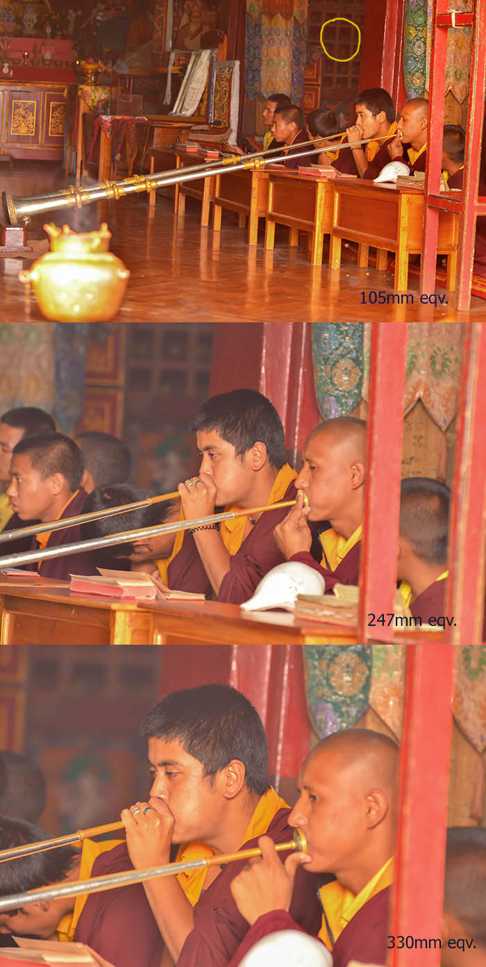 monastery depth-of-field at different focal lengths