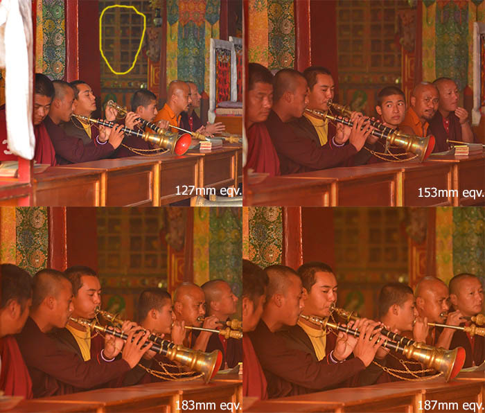 monastery depth-of-field at different focal lengths